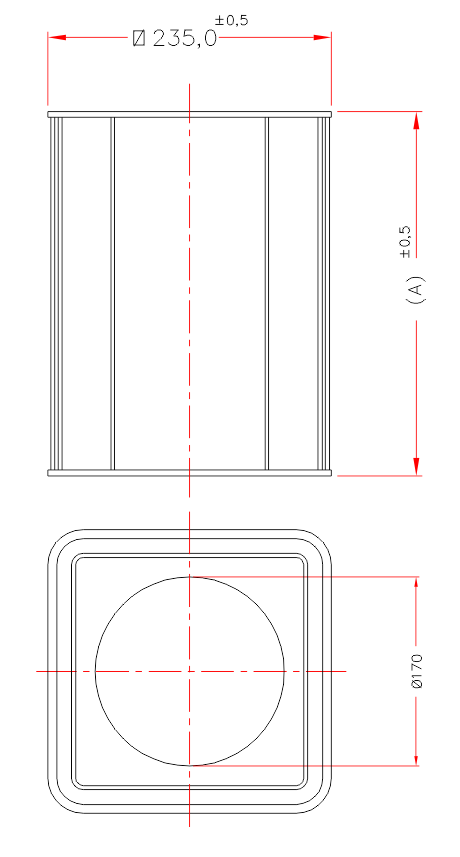 Lata quadrada de 18 litros e 16 litros com tampa de 0170mm